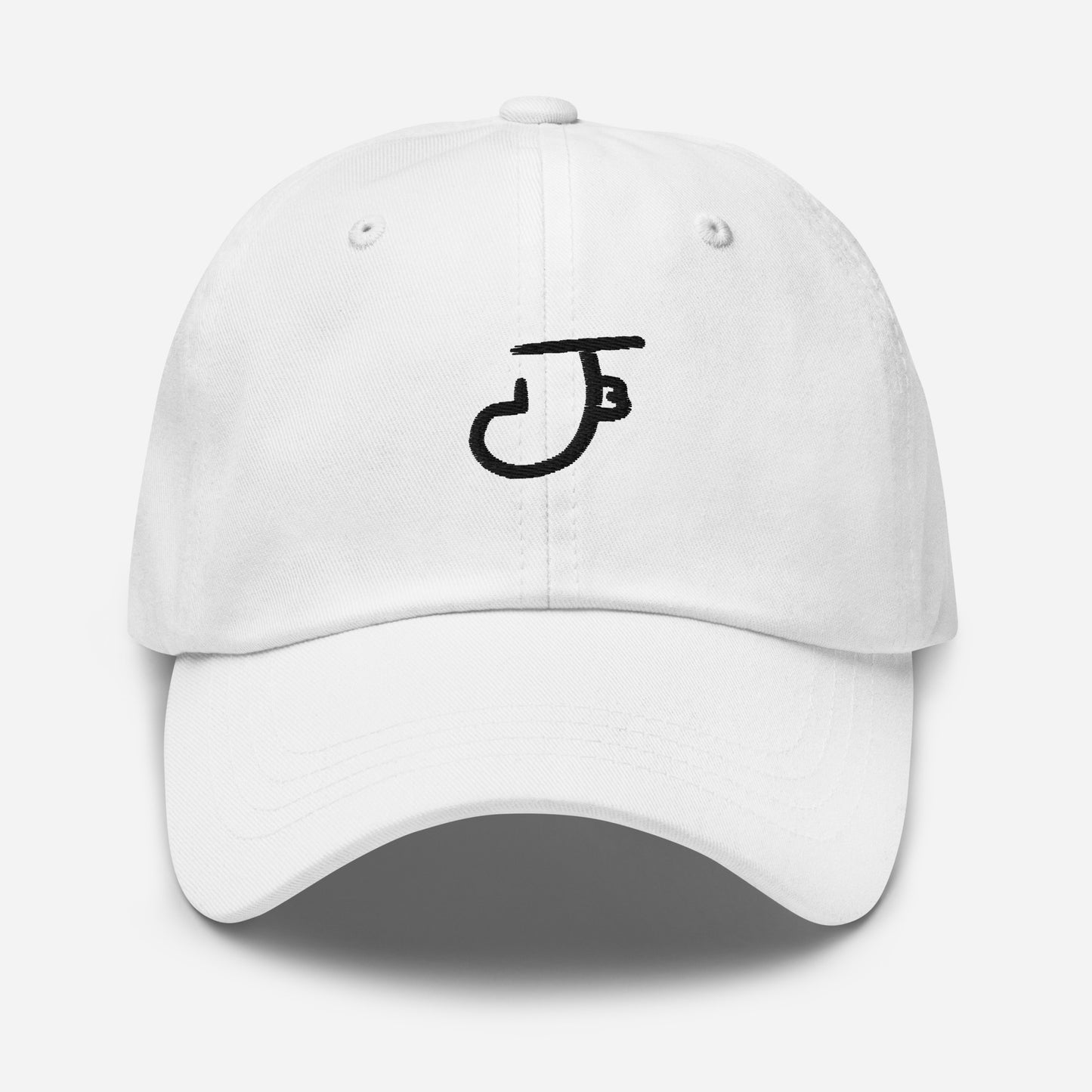 White cap with an 13Jul Clothing logo on the front against a white back ground.