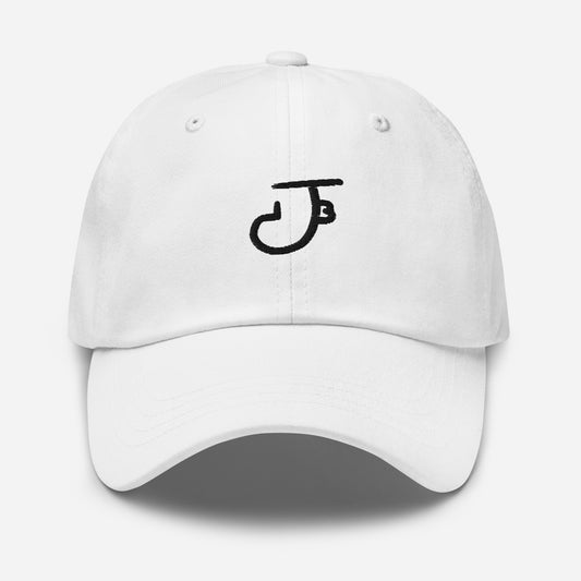 White cap with an 13Jul Clothing logo on the front against a white back ground.